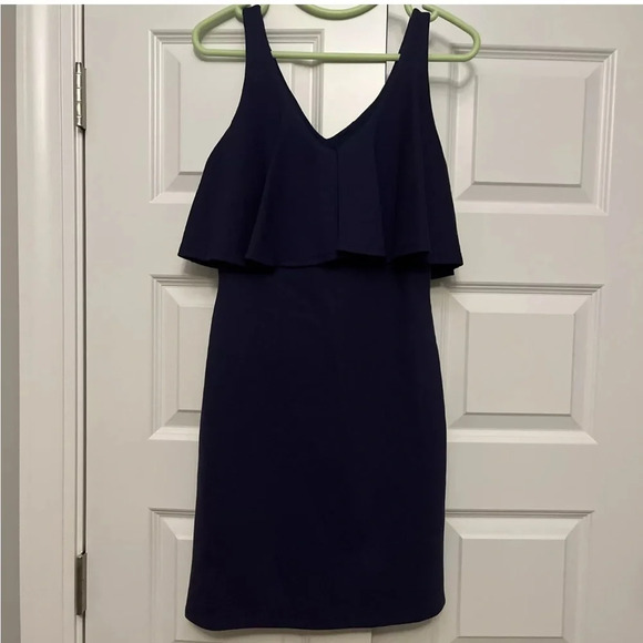 GIANNI BINI Party Dress Womens S with ruffled top mini spandex Holiday  D4 - Picture 1 of 7